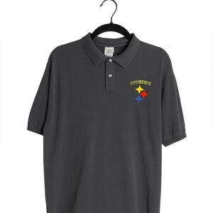 Hanes Pittsburgh Steelers Men’s XL Vintage 1990’s Black Golf Polo Shirt